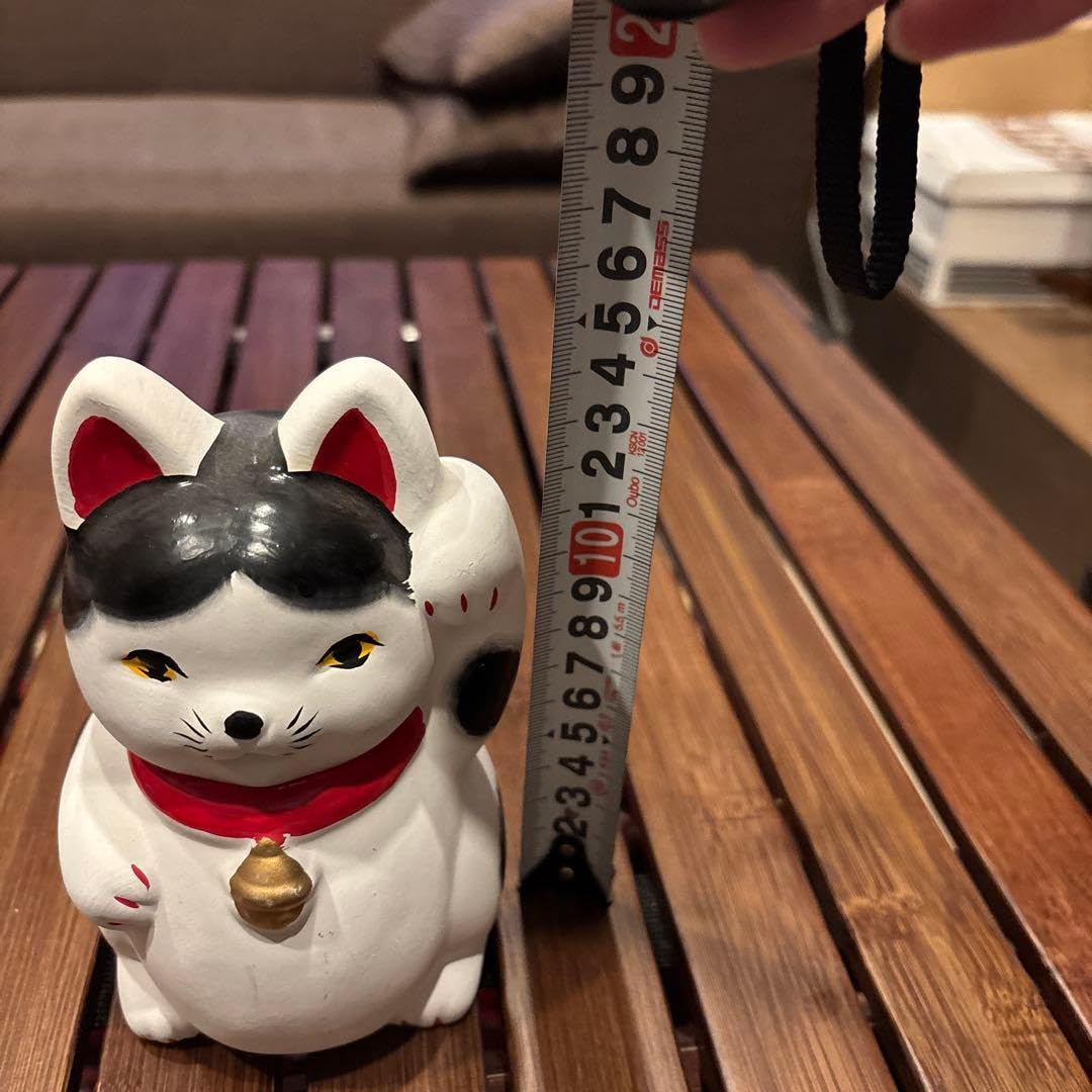 Amazon | 三河招き猫 郷土玩具 二面白黒猫 土人形 | 民芸品 | おもちゃ